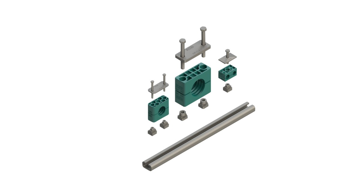 Clamps on support rails