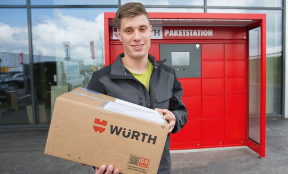 Würth Paketstation, Ware 24 Stunden am Tag, 7 Tage die Woche abholen